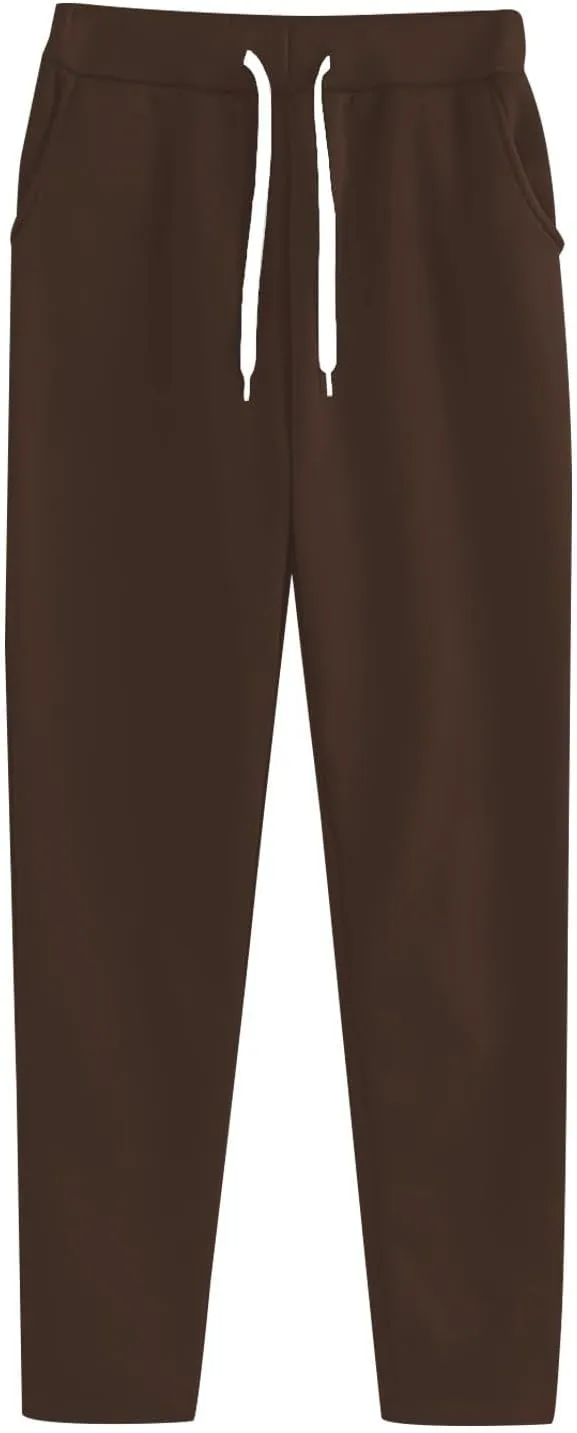 Womens Sweatpants Athletic Solid Pocket Warm Up Drawstring Joggers Running Classic Workout Comforty Pants