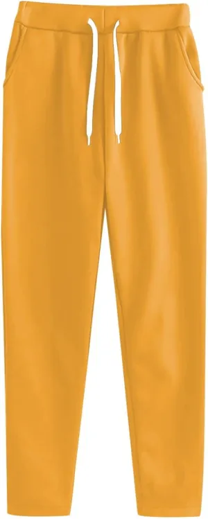 Womens Sweatpants Athletic Solid Pocket Warm Up Drawstring Joggers Running Classic Workout Comforty Pants