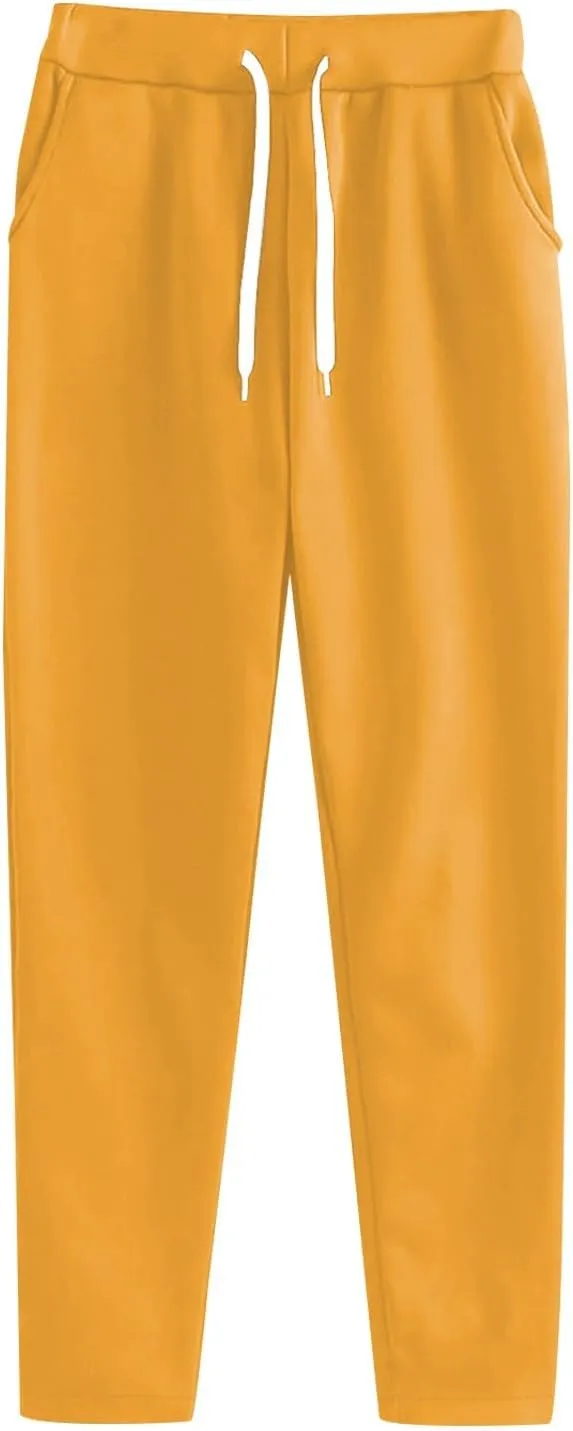 Womens Sweatpants Athletic Solid Pocket Warm Up Drawstring Joggers Running Classic Workout Comforty Pants