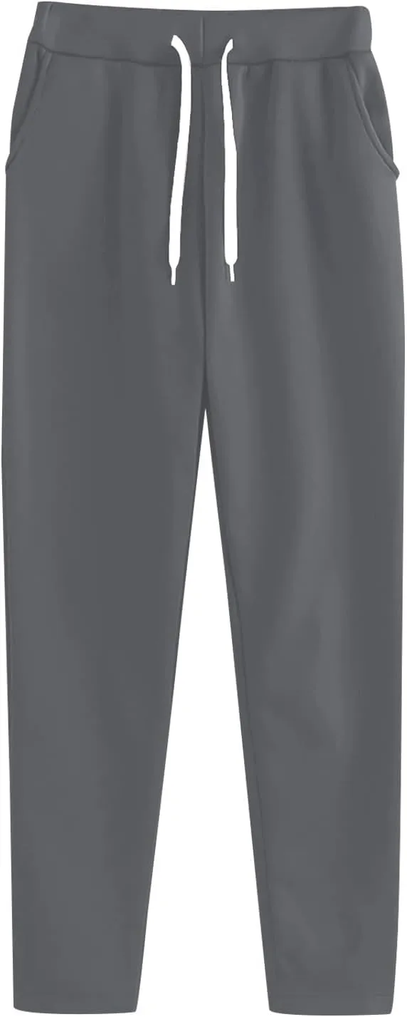Womens Sweatpants Athletic Solid Pocket Warm Up Drawstring Joggers Running Classic Workout Comforty Pants