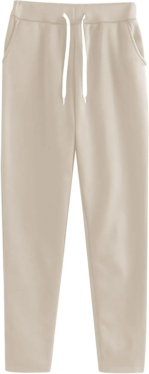 Womens Sweatpants Athletic Solid Pocket Warm Up Drawstring Joggers Running Classic Workout Comforty Pants