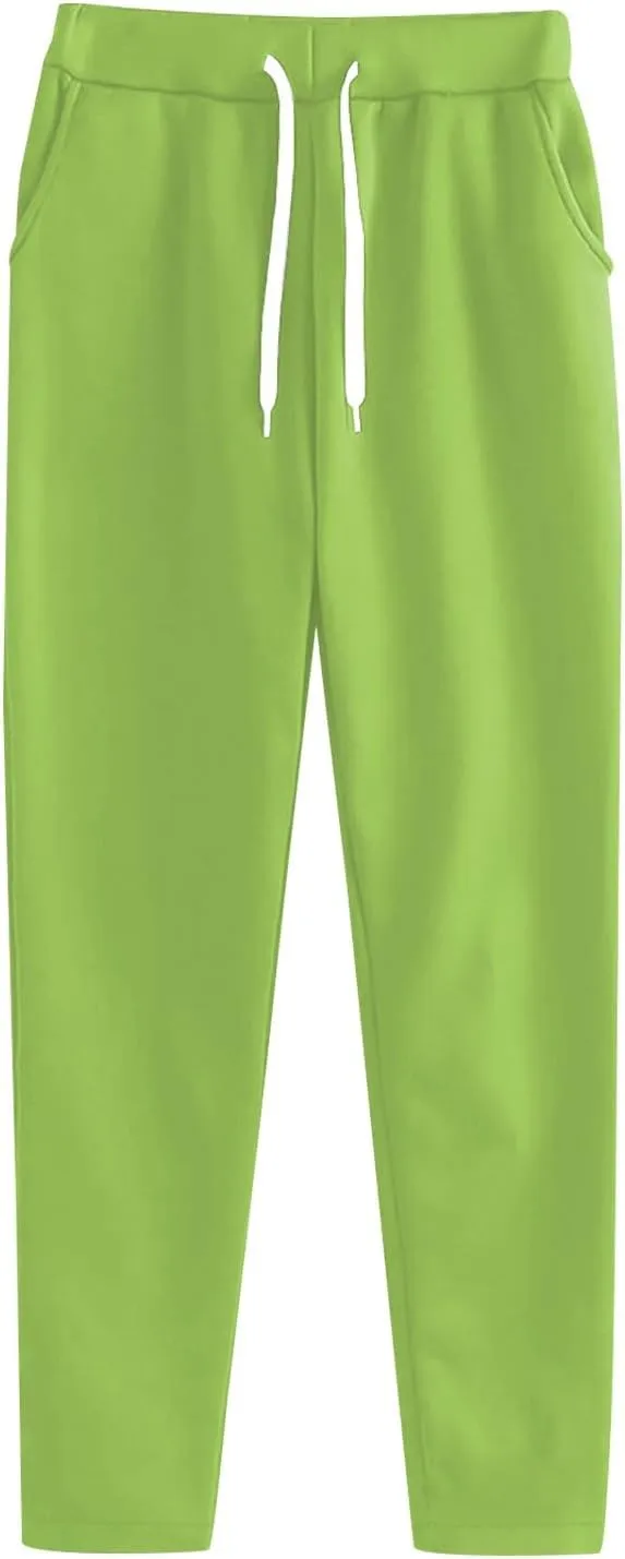 Womens Sweatpants Athletic Solid Pocket Warm Up Drawstring Joggers Running Classic Workout Comforty Pants