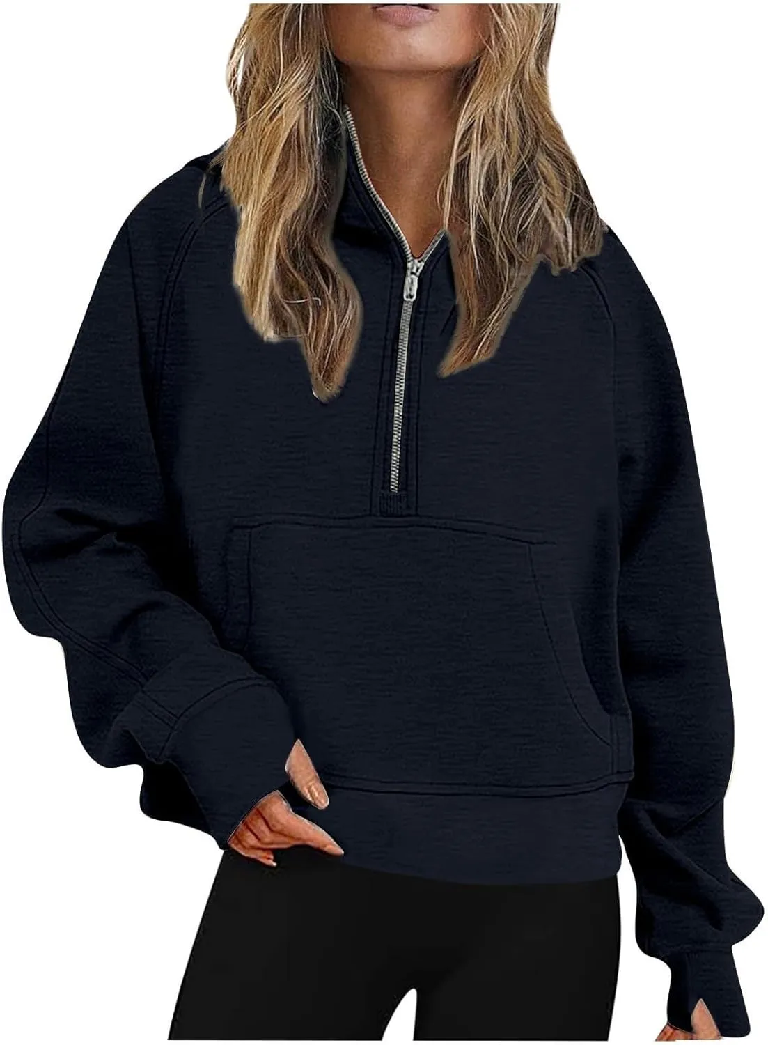 Womens Sweatshirt Womens Sweatshirts Half Zip Cropped Pullover Fleece Quarter Zipper Hoodies Fall Outfits
