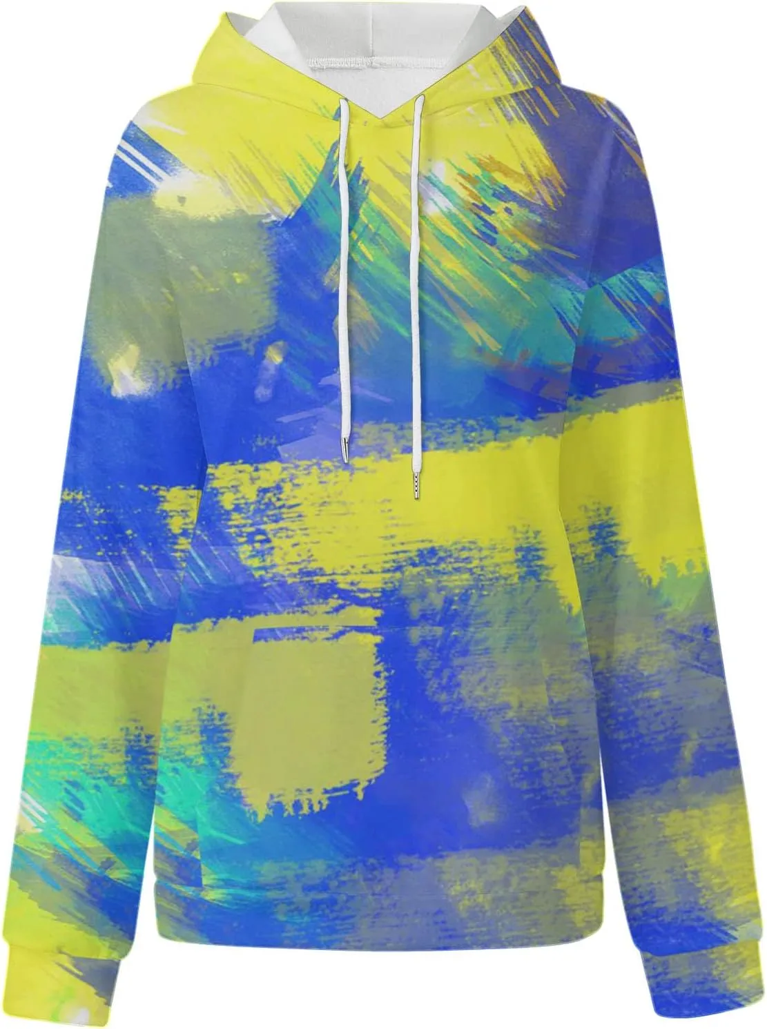 Womens Tie Dye Hoodies Oversized Fall Long Sleeve Hooded Sweatshirt Drawstring Pullover Tops with Pockets