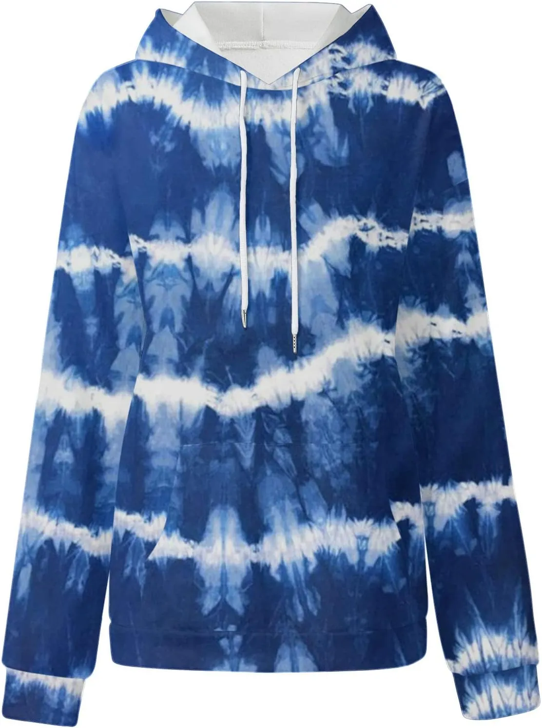 Womens Tie Dye Hoodies Oversized Fall Long Sleeve Hooded Sweatshirt Drawstring Pullover Tops with Pockets