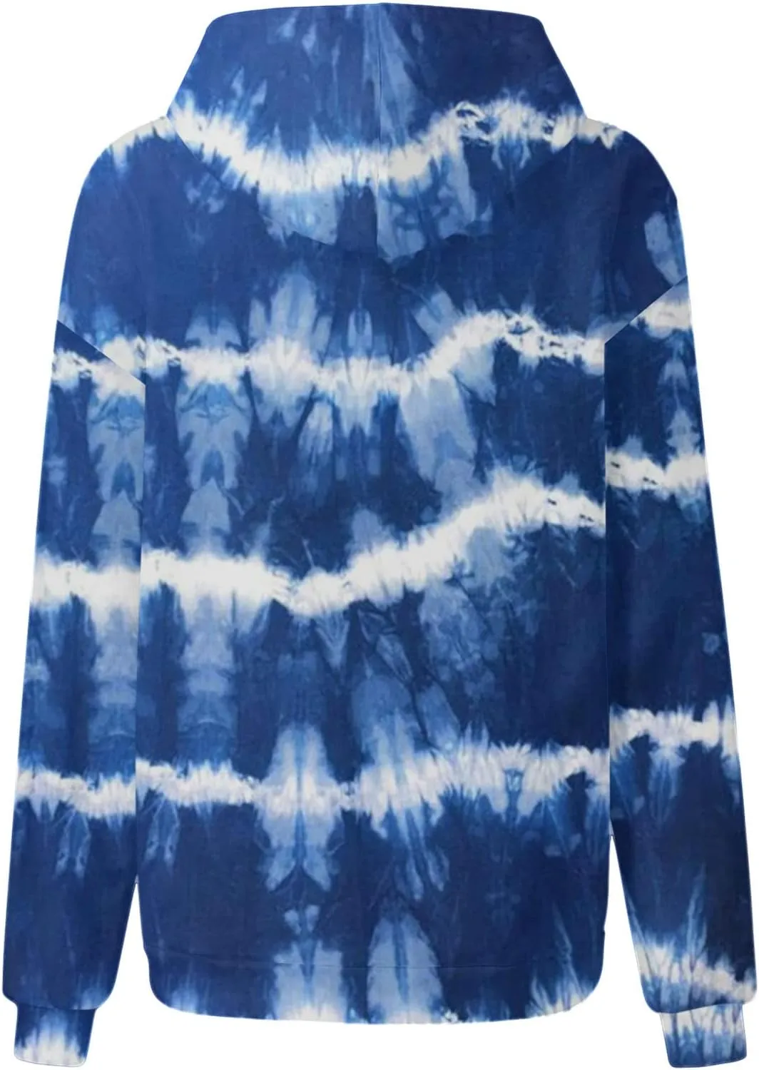 Womens Tie Dye Hoodies Oversized Fall Long Sleeve Hooded Sweatshirt Drawstring Pullover Tops with Pockets
