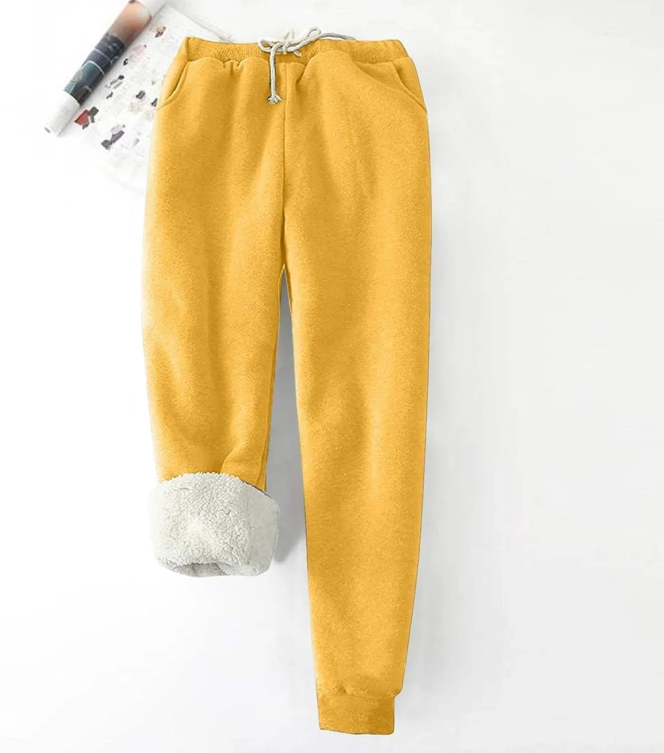 Women's Winter Warm Fleece Joggers Pants Thicken Sherpa Lined Athletic Active Sweatpants with Pockets Fashion Outfits