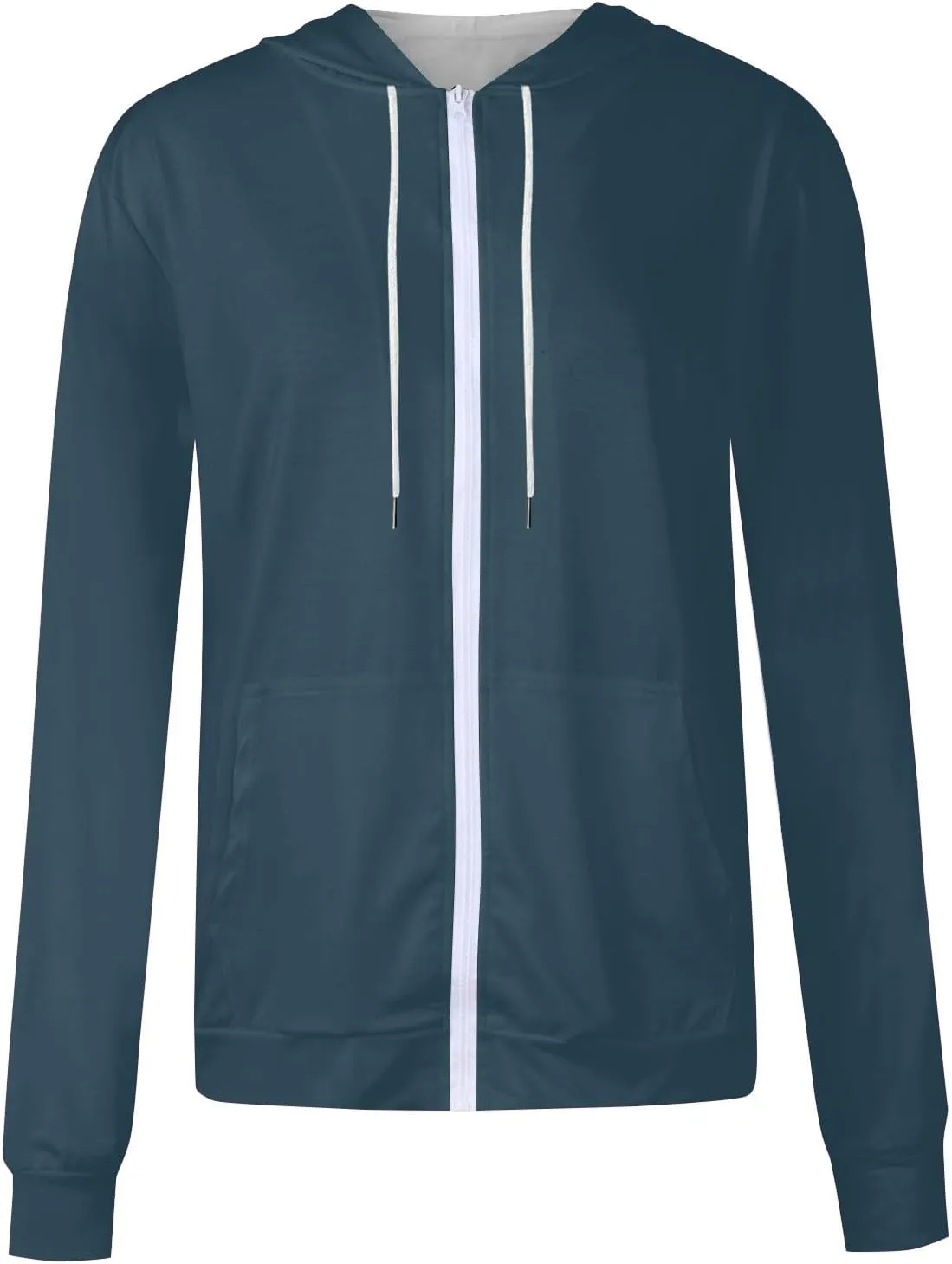 Womens Zip Up Hoodies Long Sleeve Drawstring Sweatshirt Oversized Zipper Hoodies Fleece Jacket with Pockets