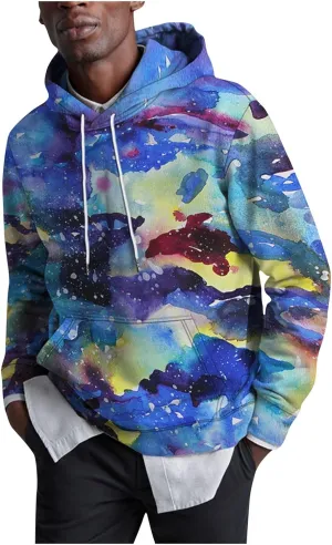 XIAXOGOOL Hoodies For Men Sweatshirt Tie Dye Hoodie Mens Novelty Hood Pullover Plus Size Printed Sweatshirts With Pocket