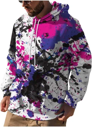 XIAXOGOOL Hoodies For Men Sweatshirt Tie Dye Hoodie Mens Novelty Hood Pullover Plus Size Printed Sweatshirts With Pocket