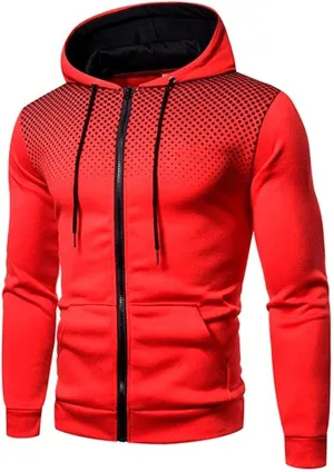 XIAXOGOOL Zip Up Hoodie Men 2023 Color Block Long Sleeve Casual Drawstring Sweatshirt Sport Outwear Coat Jacket with Pockets