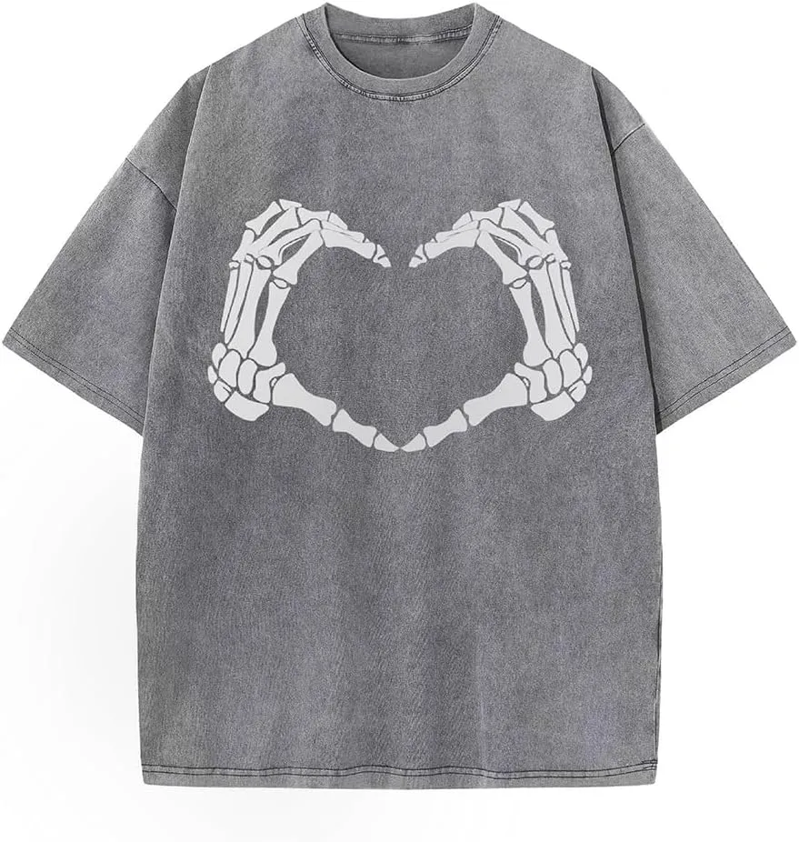 Y2K Graphic Shirts for Men Women Oversized Acid Washed T-Shirts Casual Streetwear Hip Hop Tops