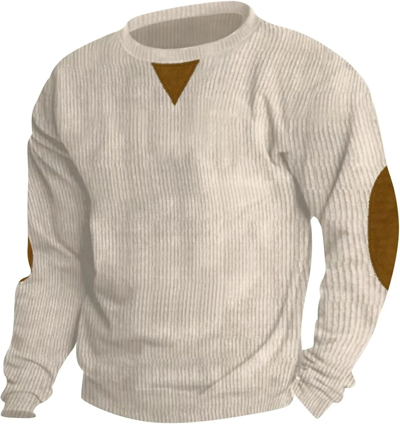 Ymosrh Men's Casual Crewneck Sweatshirts Long Sleeve Corduroy Pullover Tops Workout Sweaters Sports Sweat Shirts, S-3XL
