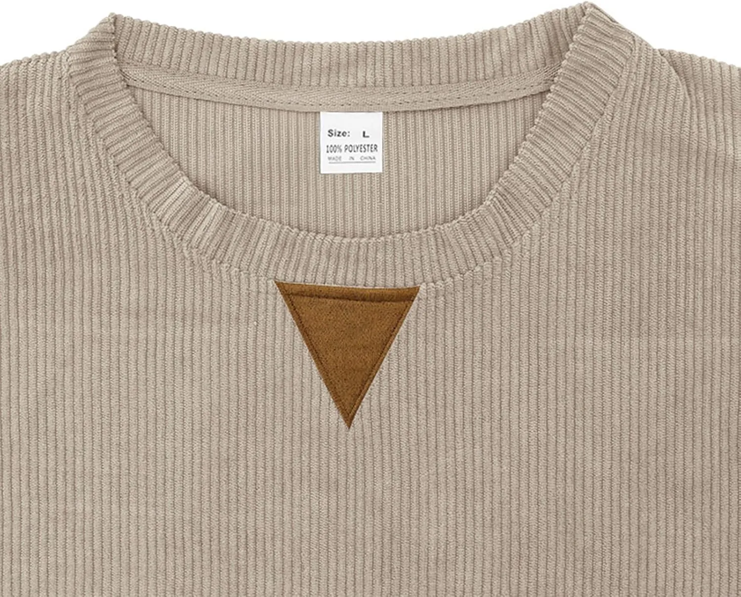 Ymosrh Men's Casual Crewneck Sweatshirts Long Sleeve Corduroy Pullover Tops Workout Sweaters Sports Sweat Shirts, S-3XL