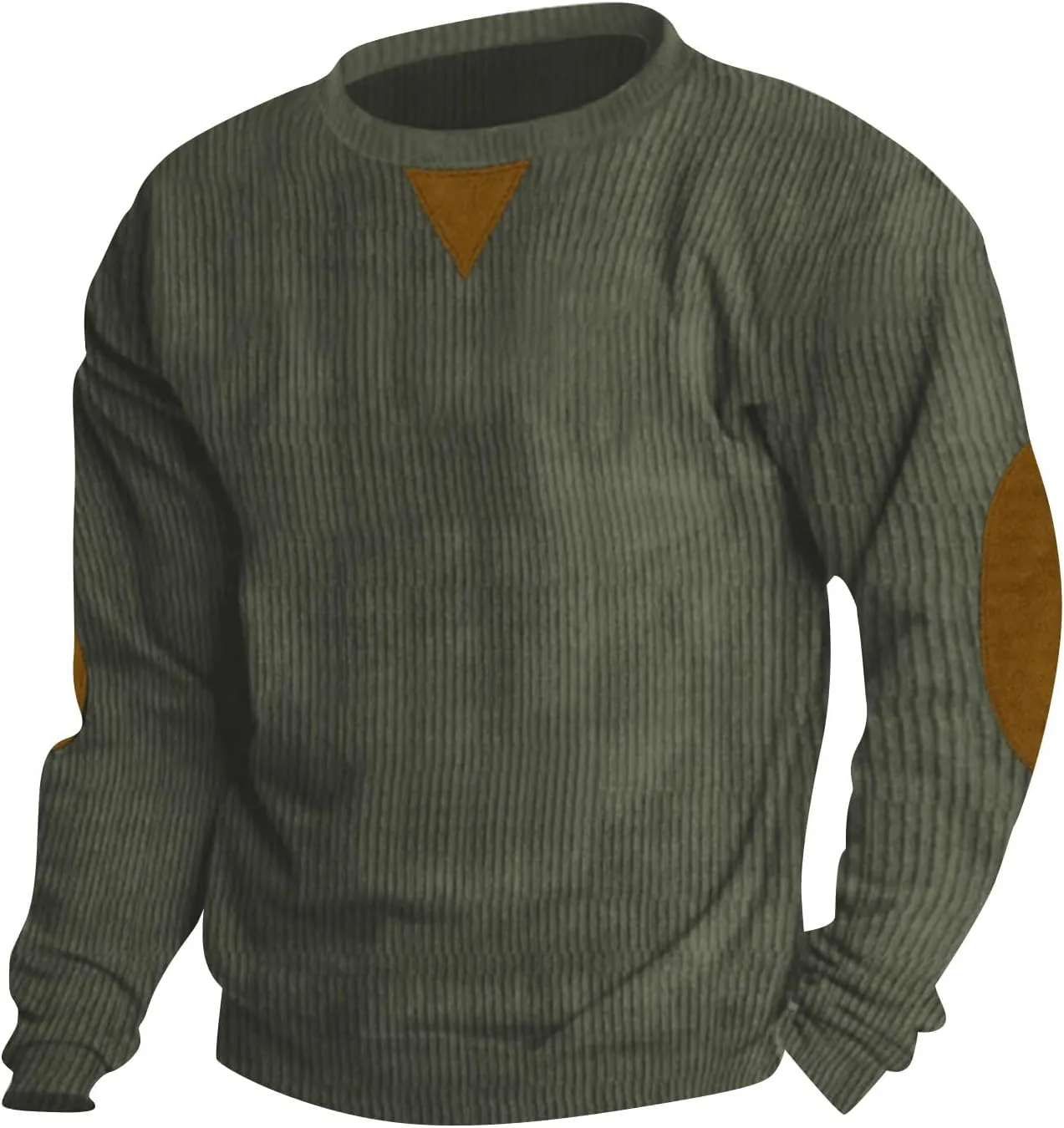 Ymosrh Men's Casual Crewneck Sweatshirts Long Sleeve Corduroy Pullover Tops Workout Sweaters Sports Sweat Shirts, S-3XL
