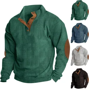 Ymosrh Men's Henley Shirts Shirts Pullover Sweatshirt Soft Basic Button Up Sweatshirt Crewnecks, S-3XL