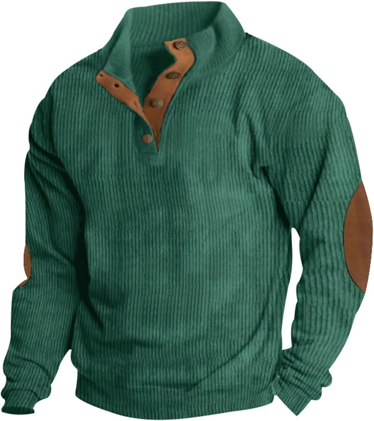Ymosrh Men's Henley Shirts Shirts Pullover Sweatshirt Soft Basic Button Up Sweatshirt Crewnecks, S-3XL