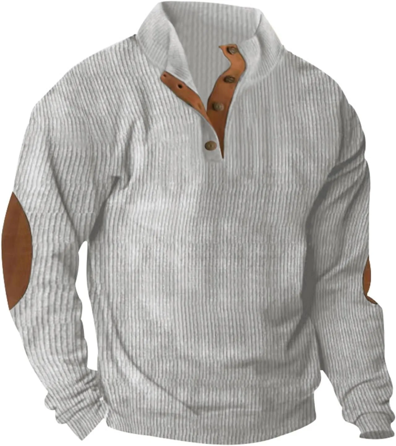 Ymosrh Men's Henley Shirts Shirts Pullover Sweatshirt Soft Basic Button Up Sweatshirt Crewnecks, S-3XL