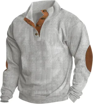 Ymosrh Men's Henley Shirts Shirts Pullover Sweatshirt Soft Basic Button Up Sweatshirt Crewnecks, S-3XL