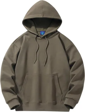 Ymosrh Mens Plain Hoodies Causal Pullover Solid Color Hooded Sweatshirt Long Sleeve Basic Hoodies Winter Pullover, L-3XL