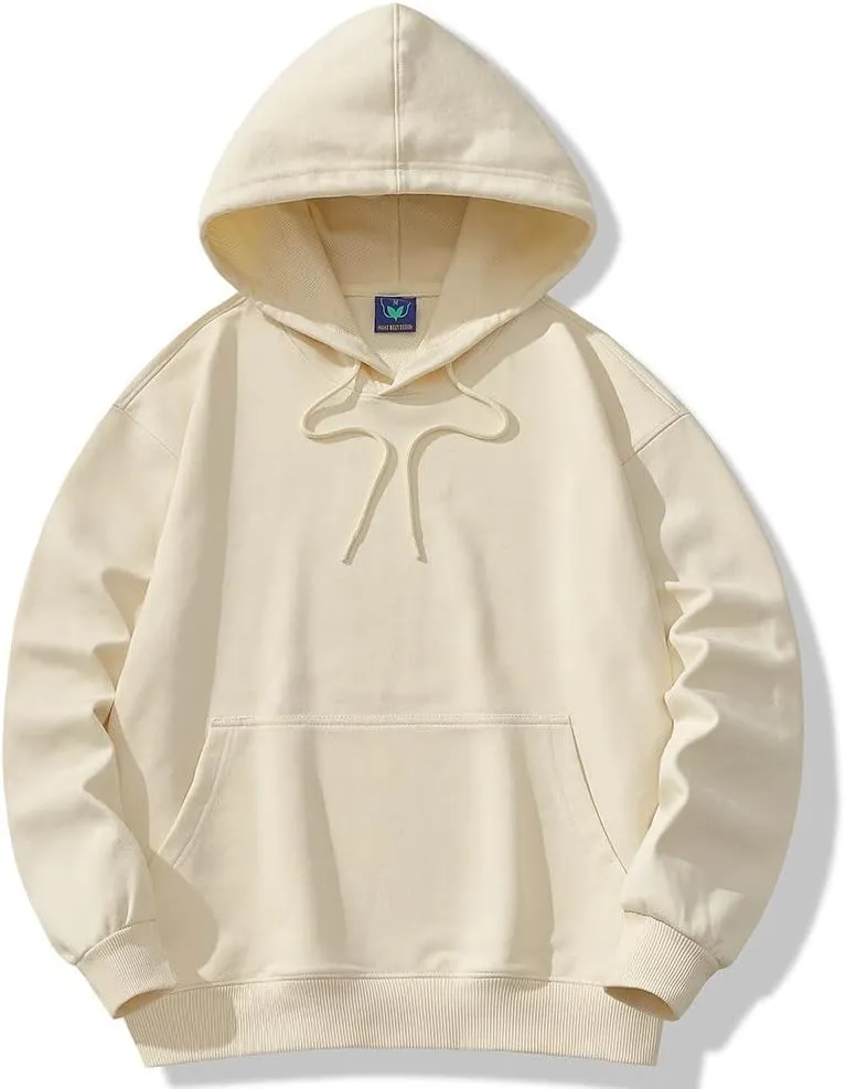 Ymosrh Mens Plain Hoodies Causal Pullover Solid Color Hooded Sweatshirt Long Sleeve Basic Hoodies Winter Pullover, L-3XL