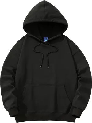 Ymosrh Mens Plain Hoodies Causal Pullover Solid Color Hooded Sweatshirt Long Sleeve Basic Hoodies Winter Pullover, L-3XL