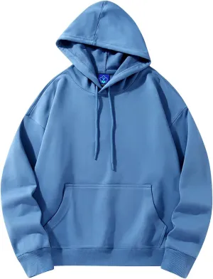 Ymosrh Mens Plain Hoodies Causal Pullover Solid Color Hooded Sweatshirt Long Sleeve Basic Hoodies Winter Pullover, L-3XL