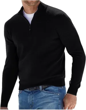 Ymosrh Men's Sweatshirts Casual Classic Zipper High Neck Solid Color Slim Multicolor Pullover Crewneck Sweatshirt, M-5XL