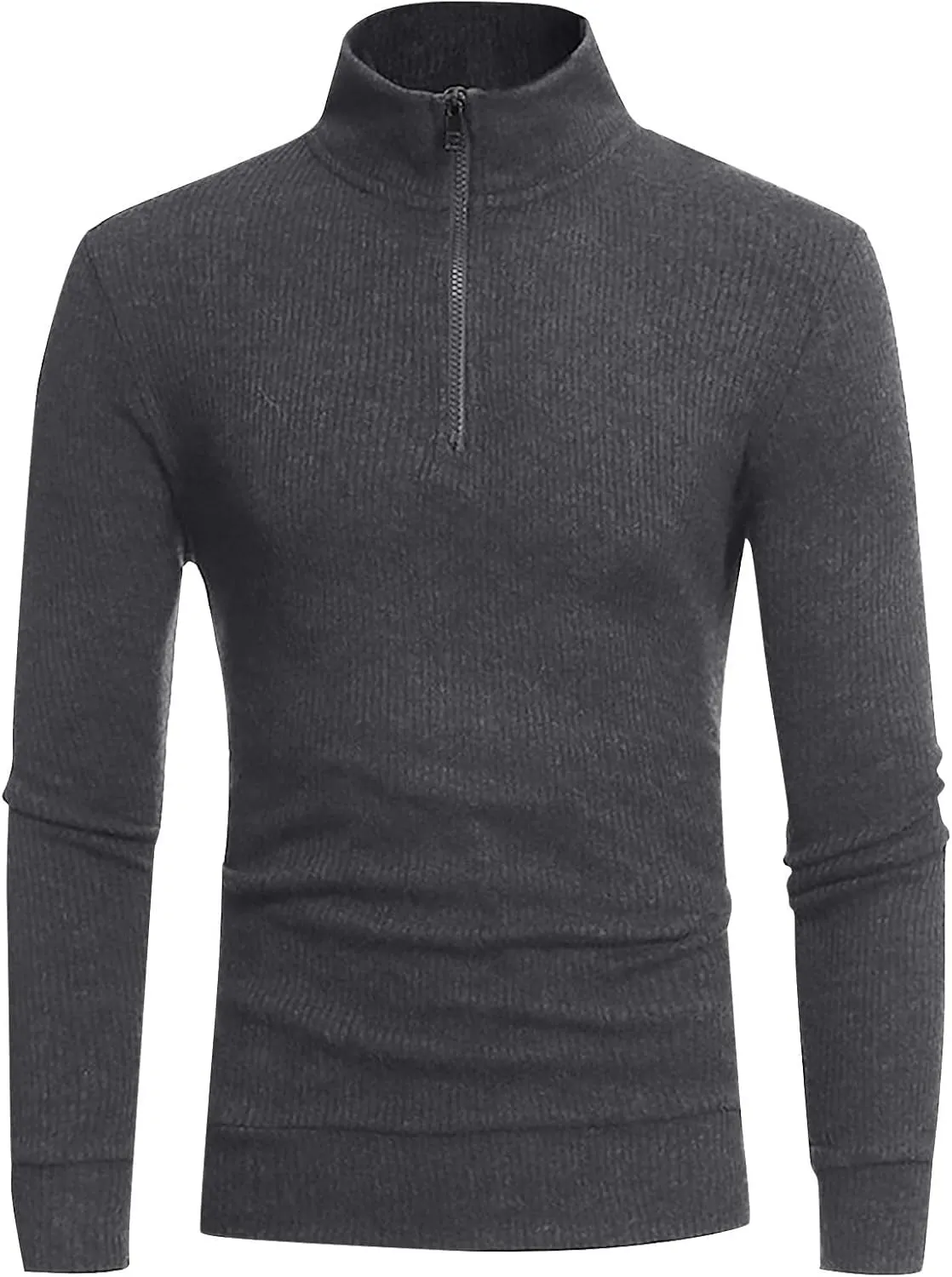 Ymosrh Men's Sweatshirts Casual Classic Zipper High Neck Solid Color Slim Multicolor Pullover Crewneck Sweatshirt, M-5XL