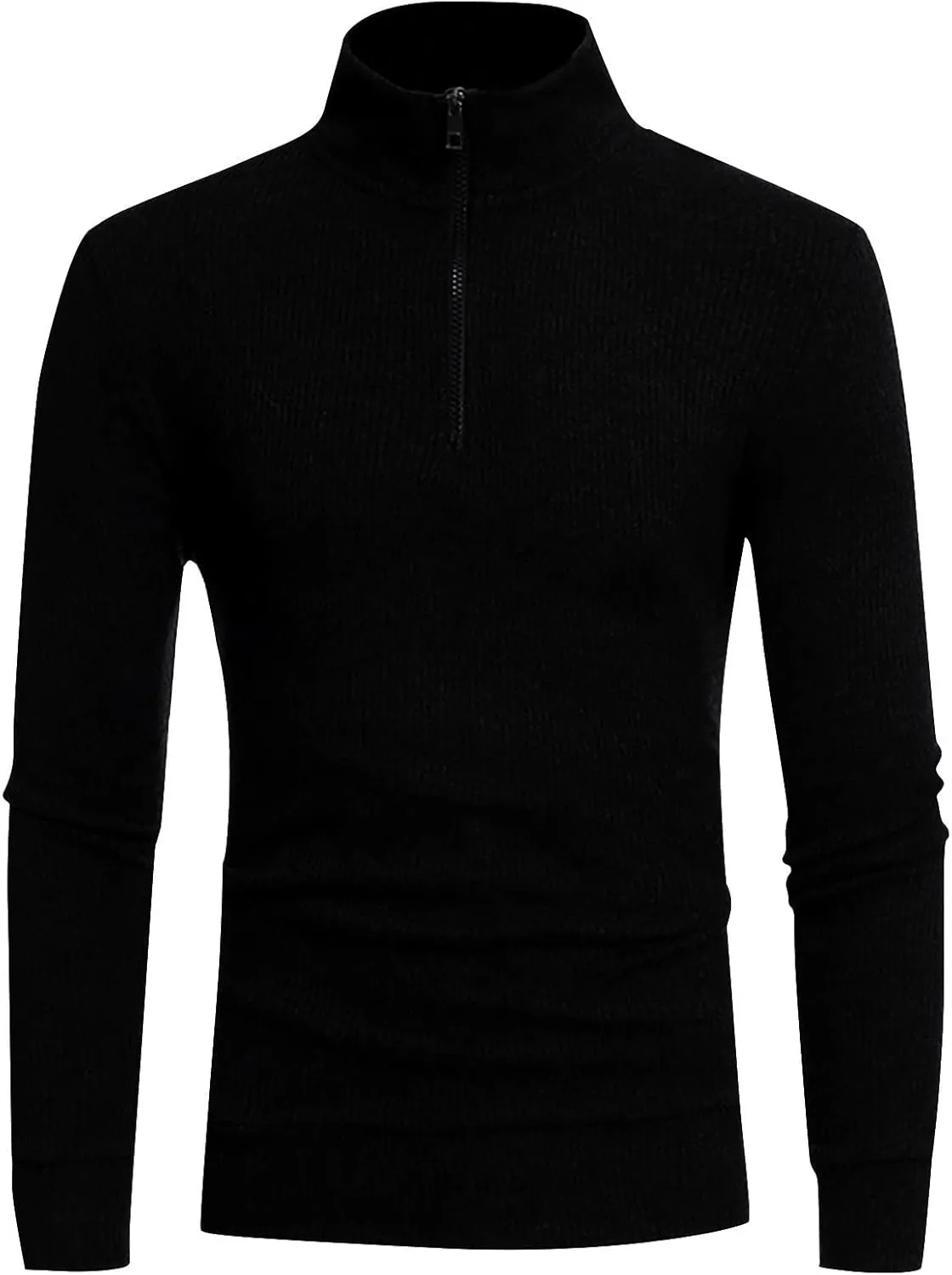 Ymosrh Men's Sweatshirts Casual Classic Zipper High Neck Solid Color Slim Multicolor Pullover Crewneck Sweatshirt, M-5XL