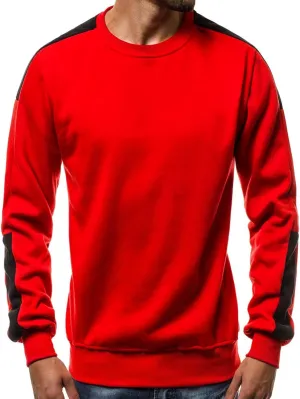 Ymosrh Men's Sweatshirts European Fleece Sweater Arm Color Blocking Personality Sports Sweater Sweatshirts, M-3XL