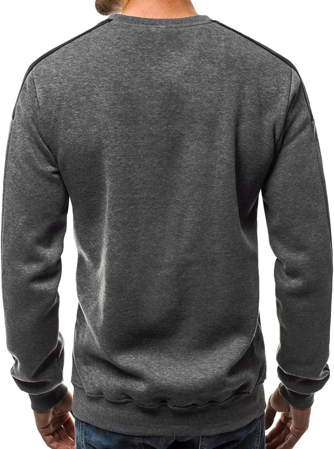 Ymosrh Men's Sweatshirts European Fleece Sweater Arm Color Blocking Personality Sports Sweater Sweatshirts, M-3XL