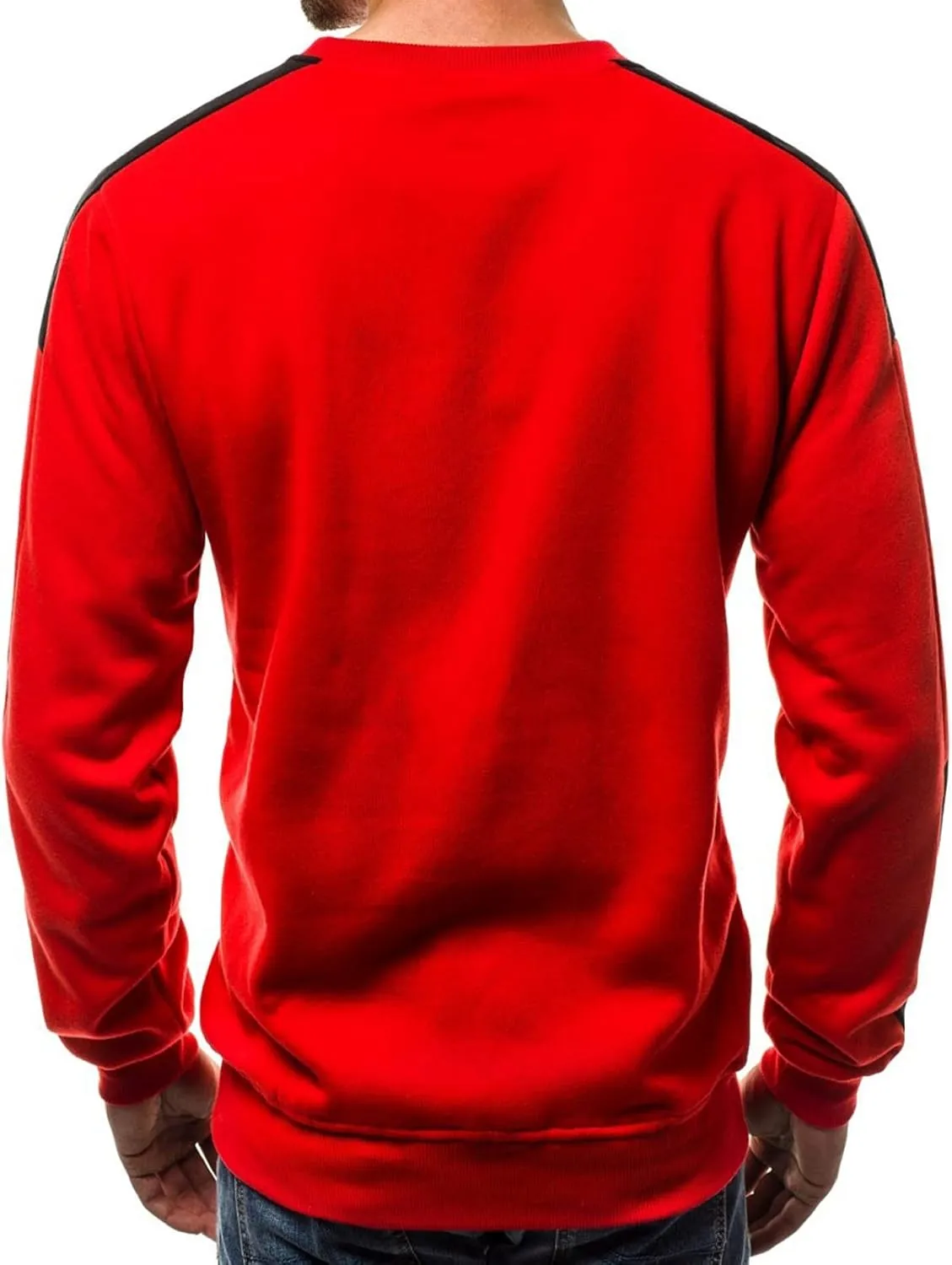 Ymosrh Men's Sweatshirts European Fleece Sweater Arm Color Blocking Personality Sports Sweater Sweatshirts, M-3XL