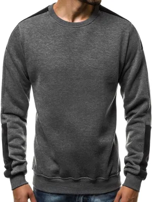 Ymosrh Men's Sweatshirts European Fleece Sweater Arm Color Blocking Personality Sports Sweater Sweatshirts, M-3XL