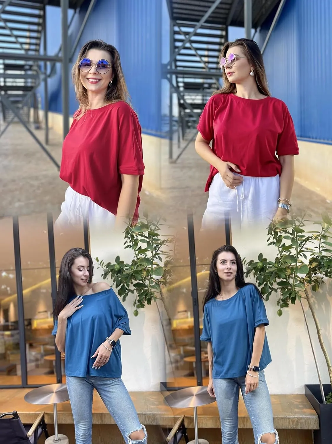 Zeagoo Women Boxy T Shirts Short Sleeve Oversized Tee Shirts Loose Fit Crop Top Casual Workout T Shirts