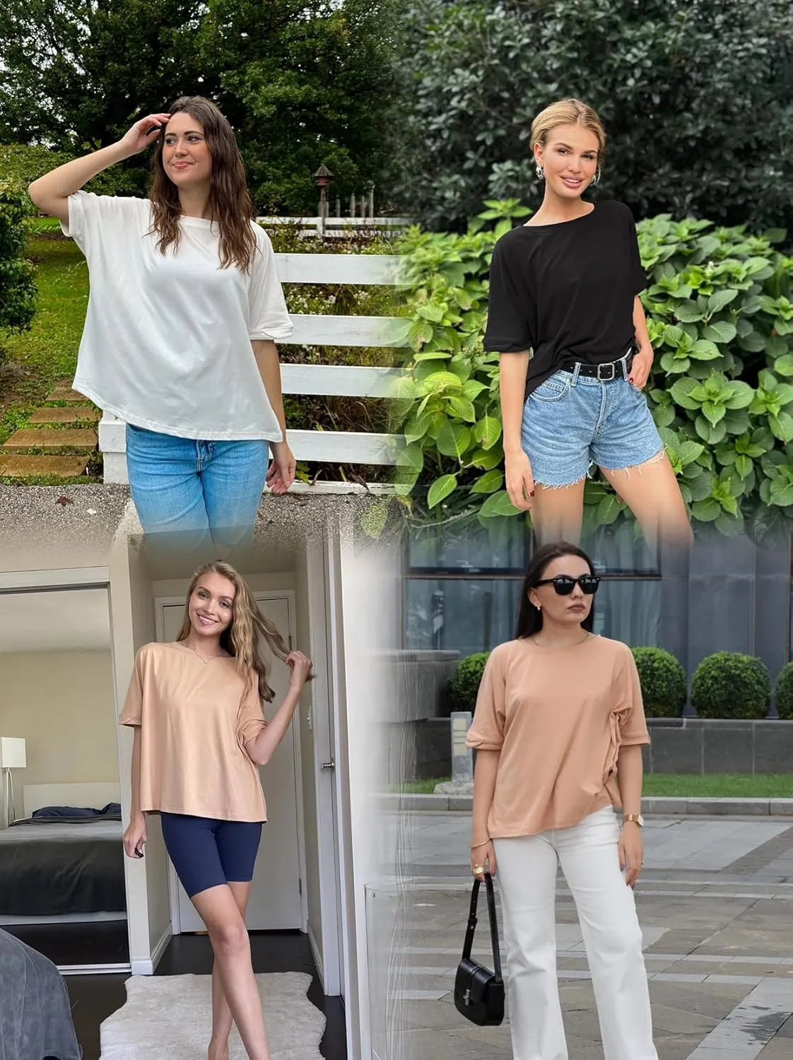 Zeagoo Women Boxy T Shirts Short Sleeve Oversized Tee Shirts Loose Fit Crop Top Casual Workout T Shirts