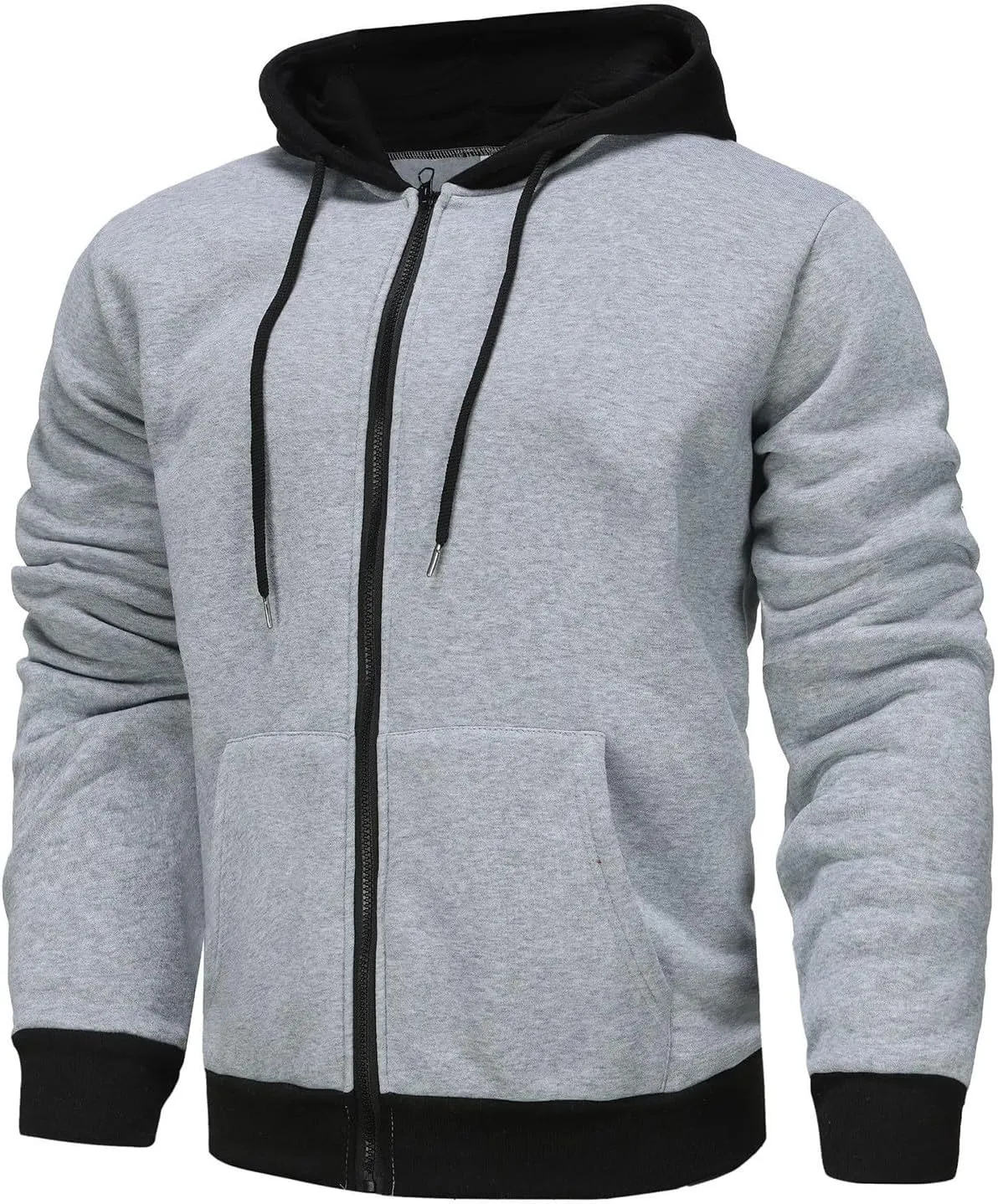 Zip Up Hoodie Men Big and Tall Winter Sweatshirt Blank Warm Sweater