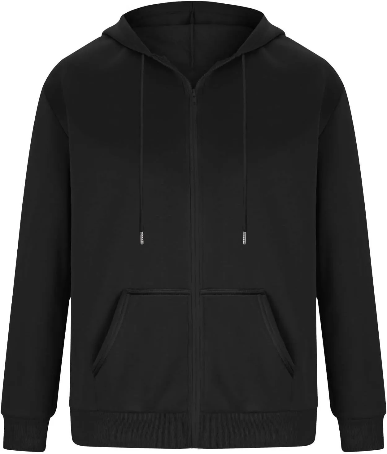 Zip Up Hoodie Men Mens Full Zip Casual Fleece Hooded Drawstring Hoodies Pullover Sweatshirts Long Sleeve S-2XL