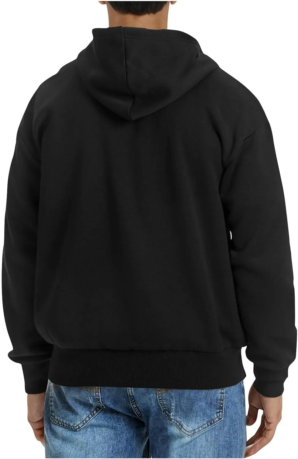 Zip Up Hoodie Men Mens Full Zip Casual Fleece Hooded Drawstring Hoodies Pullover Sweatshirts Long Sleeve S-2XL