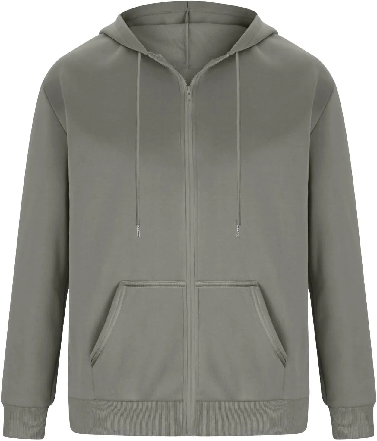 Zip Up Hoodie Men Mens Full Zip Casual Fleece Hooded Drawstring Hoodies Pullover Sweatshirts Long Sleeve S-2XL
