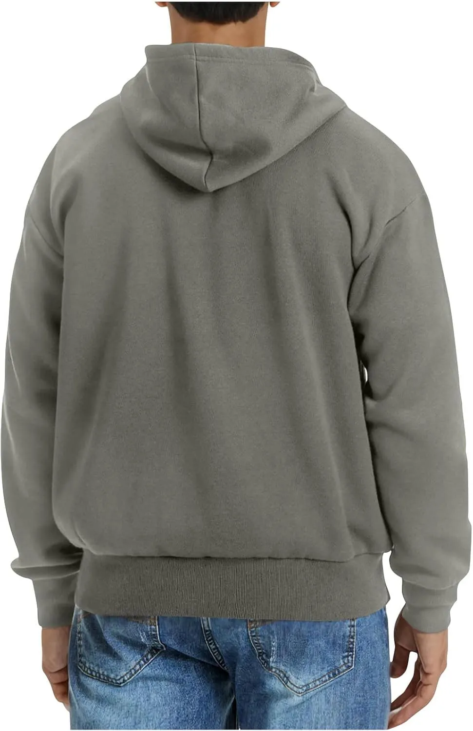Zip Up Hoodie Men Mens Full Zip Casual Fleece Hooded Drawstring Hoodies Pullover Sweatshirts Long Sleeve S-2XL