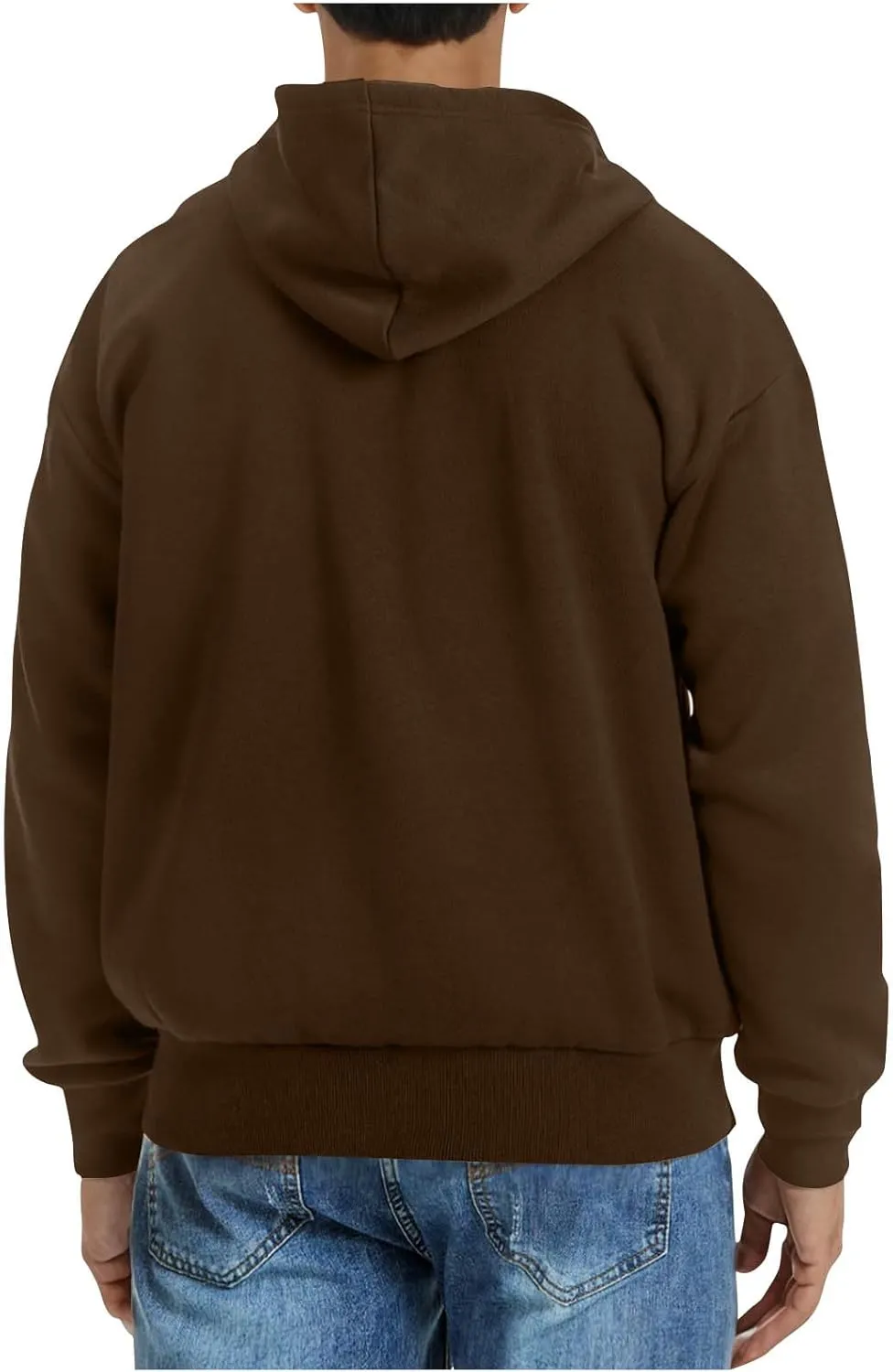 Zip Up Hoodie Men Mens Full Zip Casual Fleece Hooded Drawstring Hoodies Pullover Sweatshirts Long Sleeve S-2XL