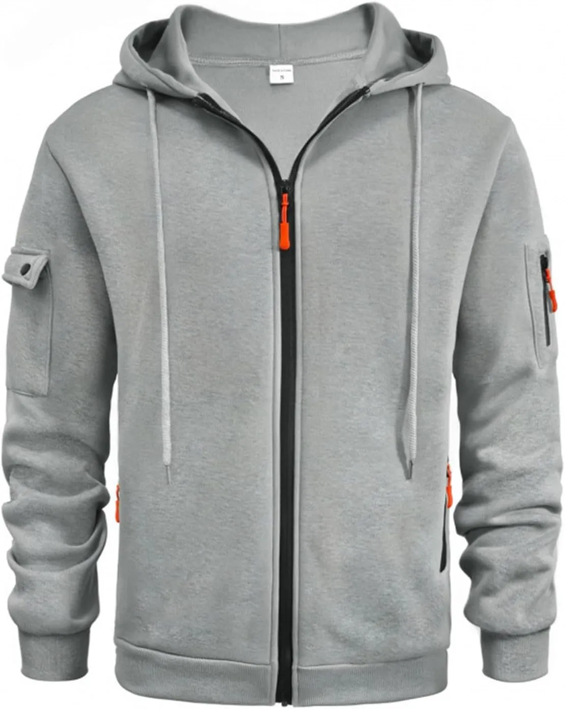 Zip Up Hoodie Men Warm Personalized Sweatshirt Big and Tall Blank Sweater