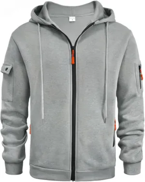 Zip Up Hoodie Men Warm Personalized Sweatshirt Big and Tall Blank Sweater